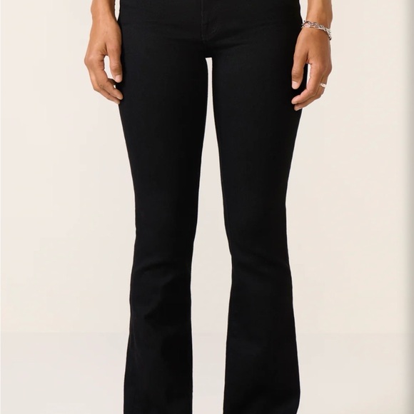 MOTHER The Weekender ‘Nighty Night’ Mid Rise Flare black denim Size 30 *BNWT* - Picture 2 of 9